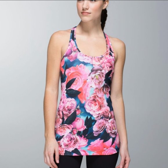 Lululemon Floral T-Strap Tank Top 8 - Picture 1 of 7
